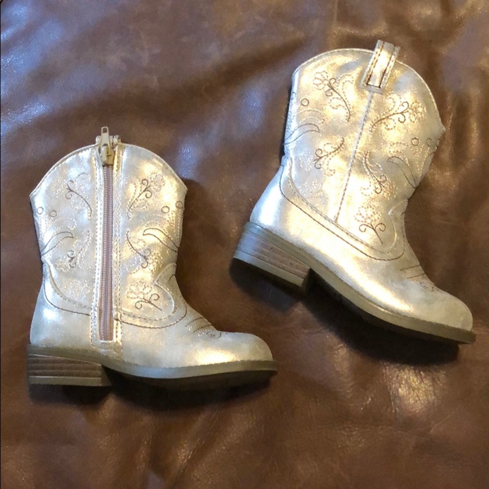Gold boots toddler size 8 cowgirl boots